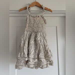 Elegant Cream Floral Kids Dress